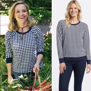 Draper James Natalie Gingham Sweatshirt Size M